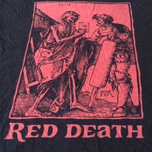 Red Death Large T-Shirt. Black with Red Graphic